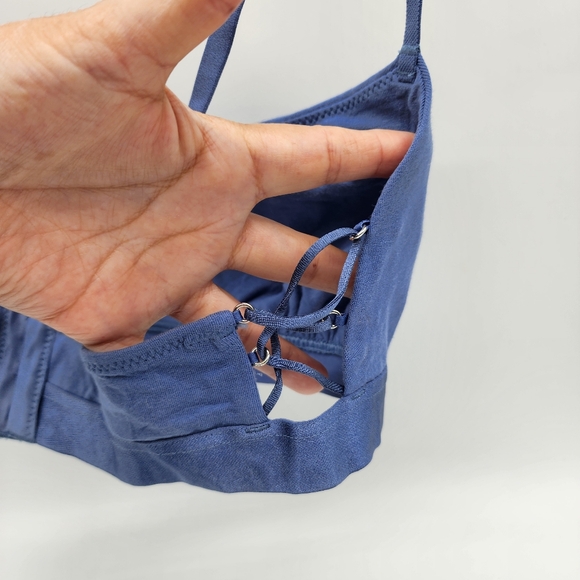 Aerie Square Neck Unlined Strappy Side Bralette Blue Size Small NWT - Picture 4 of 7